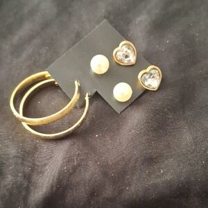Elegant Gold and Silver Earring Set